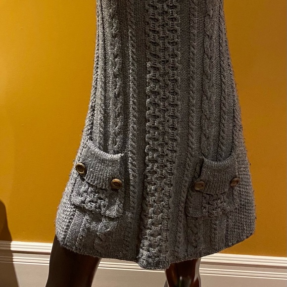 Grey thick cable knit free people dress - Picture 2 of 7